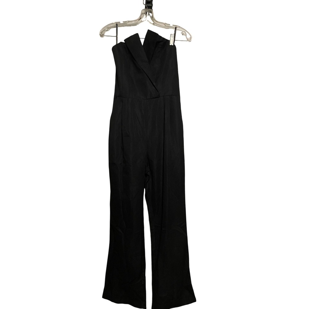 Black Strapless Jumpsuit! size Medium Sassy &‎ Classy Holiday Party NFR Pockets